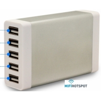MFC555 USB Charger 5 ports 35W Silver-mifi-hotspot-frontview-1