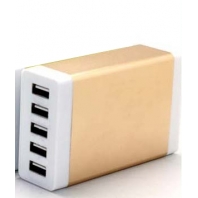 MFC555-usb charger 5 ports 35 W-gold-frontview